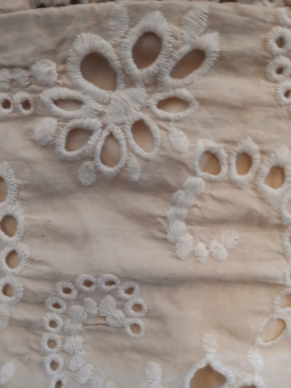 Neutral Eyelet Lace Square-Neck Puff Sleeve Blouse By ASTR THE LABEL